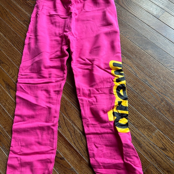 Drew House Fuchsia Joggers with Yellow Lettering - Picture 4 of 4